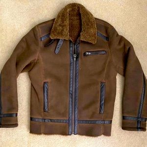 Guess faux shearling aviator jacket